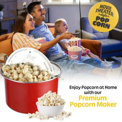 Great Northern Popcorn Stovetop Popcorn Maker, Red, 6.5-Quart
