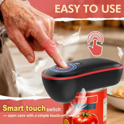 Rechargeable Electric Can Opener, One-Touch Automatic, Smooth Edge