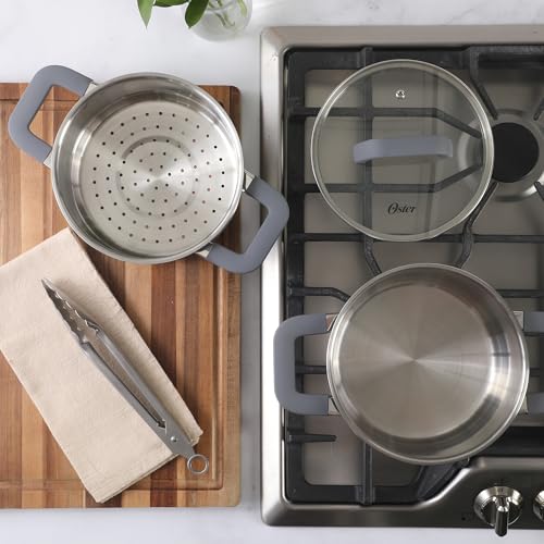 Oster Beauford 3 Quart Stainless Steel Dutch Oven With Steamer Set - Induction Safe