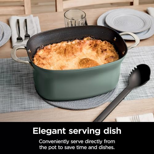 Ninja MC1001H Foodi PossibleCooker PRO 8.5 Quart Multi-Cooker, 8-in-1 Slow Cooker, Pressure Cooker, Dutch Oven & More, Glass Lid & Integrated Spoon, Nonstick, Oven Safe to 500°F, Sage Green (Renewed)