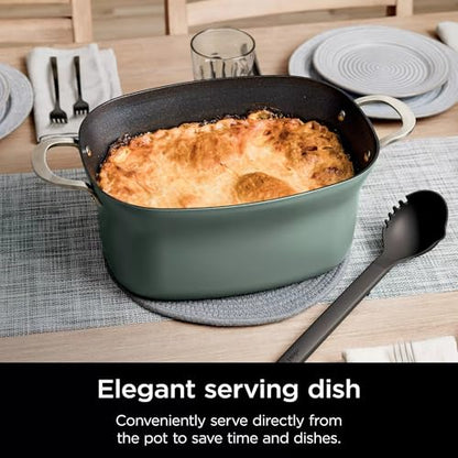 Ninja MC1001H Foodi PossibleCooker PRO 8.5 Quart Multi-Cooker, 8-in-1 Slow Cooker, Pressure Cooker, Dutch Oven & More, Glass Lid & Integrated Spoon, Nonstick, Oven Safe to 500°F, Sage Green (Renewed)