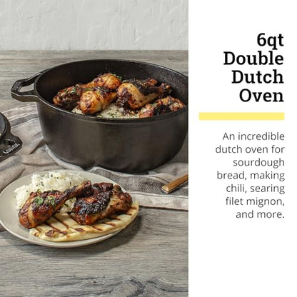 Lodge Chef Collection 6qt Double Dutch Oven