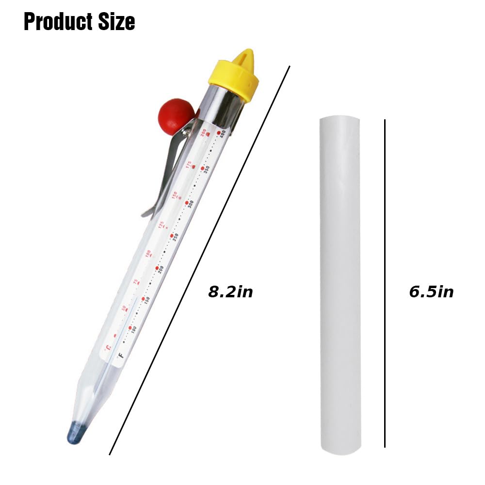Candy Thermometer with Pot Clip, Candy Deep Fry Oil Thermometer, Instant Read Food Thermometer Kitchen Thermometer for Cooking, Candy Thermometer for Candy Making