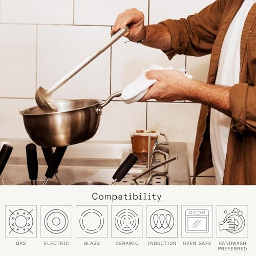 Made In Cookware | 2 Quart Stainless Steel Saucier Pan | 5 Ply Stainless Clad | Professional Cookware | Crafted in Italy | Induction Compatible