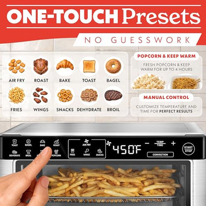 Gourmia Toaster Oven - 4-Slice Capacity, Digital Display, Stainless Steel
