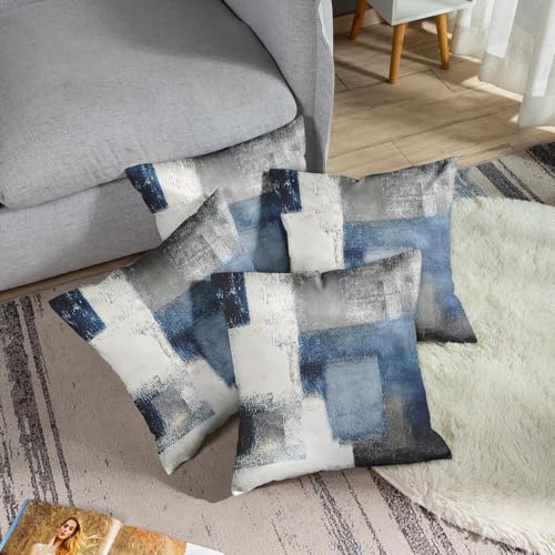 Taysta Throw Pillow Covers Set of 2, 20 x 20 Inch, Blue