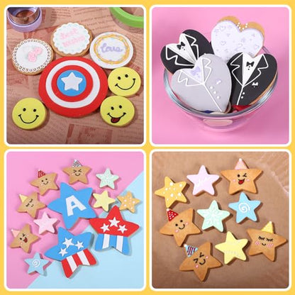 Cookie Cutter Set, 9Pcs Multi-Size(3.4″, 2.3″, 1.7″) Cookie Cutters - Heart, Round, and Star Shapes,Metal Cookie Molds with Safety Handle for Biscuits,Sandwich Cookies,Fondant Cakes,and Holiday Baking