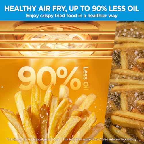 Midea Flexify Classic French Door Toaster Oven Air Fryer Combo, 10-in-1 Large Capacity 26.4 QT Countertop Oven, 25% Faster Cooking and 90% Less Oil, Stainless Steel
