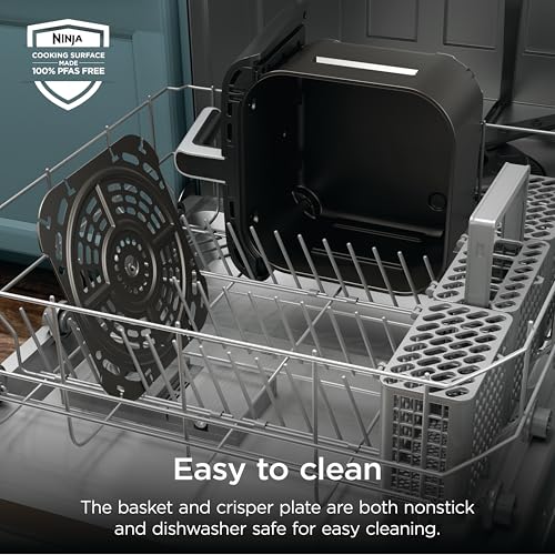 Ninja XL Air Fryer with MaxCrisp | 6.5 QT Capacity | 6-in-1 Max Crisp, Air Fry, Roast, Bake, Reheat & Dehydrate | 450°F Temp | 1750 Watts | Nonstick Basket, Crisper Plate & Recipe Guide | Grey | AF181