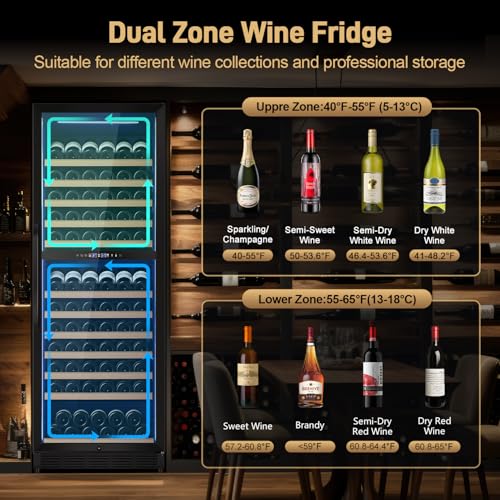 Velivi 24" Inch Dual-Zone Wine Fridge Freestanding/Built-in Wine Cooler