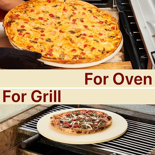 Colenza Extra Large Pizza Stone For Oven Approximately 18 Inch (17.8 Inch) - Durable Ceramic Pizza Stone, Heat Resistant up to 1,472°F, Perfect for Homemade Pizza, Bread and More