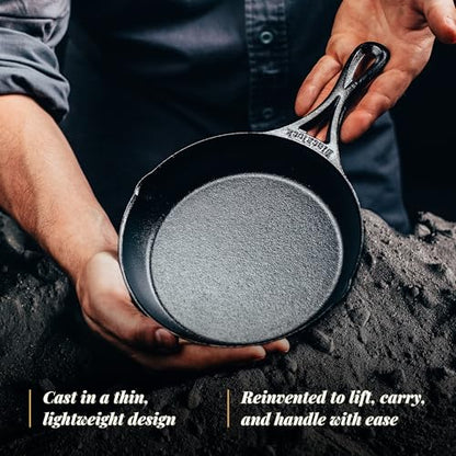 Lodge Blacklock 7" Triple Seasoned Cast Iron Skillet - Lightweight - Easy Cleanup - Premium Cookware