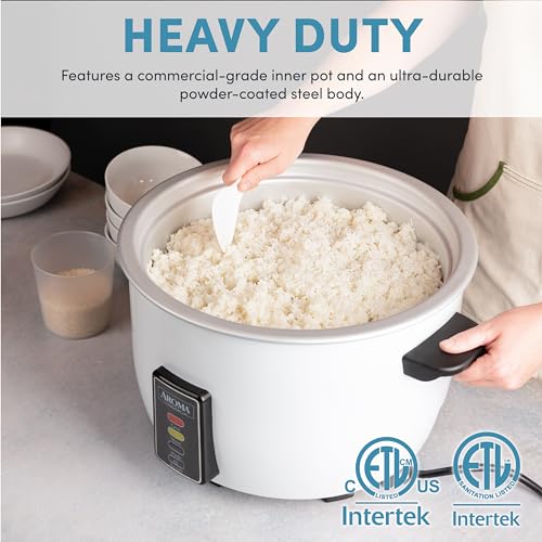 Aroma Housewares 60-Cup (Cooked) (30-Cup UNCOOKED) Commercial Rice Cooker (ARC-1033E),White
