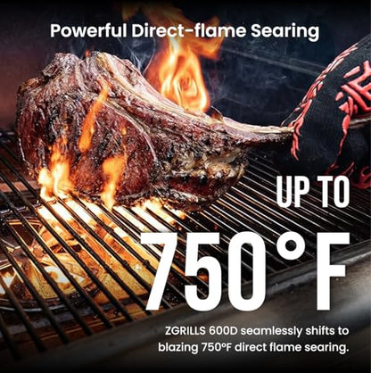Z GRILLS 8-in-1 Outdoor BBQ Grill with PID 3.0 Controller, Wood Pellet Smoker, Auto Temperature Control, Huge Storage Cabinet Side Shelf with Tool Hooks, 572 sq in Cooking Area for Camping Party