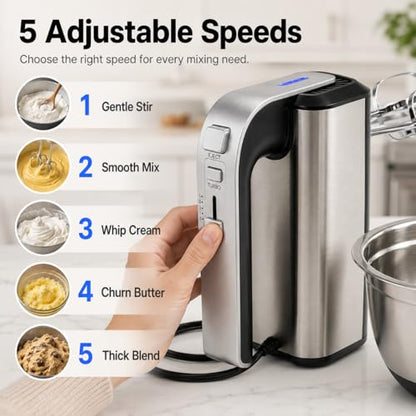 Electric Butter Churner with One-Touch & Adjustable Speeds, Butter Maker for Baking Prep & Farm Breakfasts, Butter Churn for DIY Family Fun – Kitchen Gadget