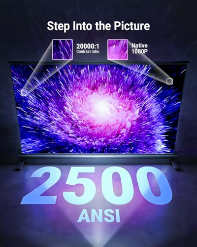4K Projector Built-in Google TV, 2500ANSI/Auto Lens Cap/AI Voice Control Projector with WiFi and Bluetooth, Smart Movie Projector with Auto Focus & Keystone, Mini Proyector for Apps/Celling/Outdoors