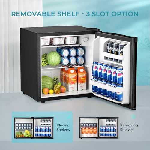 EUHOMY 1.7 Cu.Ft Mini Fridge, Compact Refrigerator for Dorm, Black