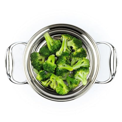 David Burke Splendor Stainless Steel 2-Quart Dutch Oven with Glass Lid, Vented Steam – Side handles, Oven Safe