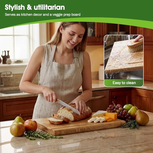 NEDVI Book Cutting Board Set with Wooden Stand-Wooden Kitchen Cutting Boards That Look Like Books for Cheese Meat Vegetables, Chopping Board Gift Set for Home Cooks & Kitchen Decor