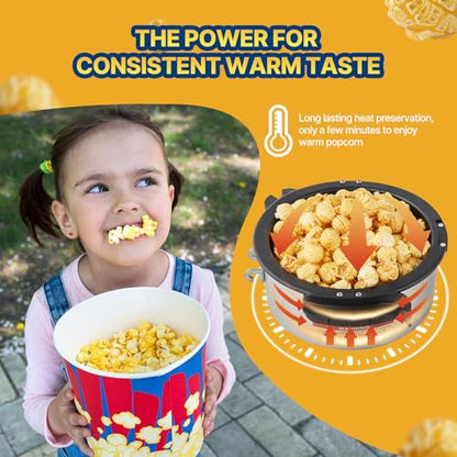 VEVOR Popcorn Maker, 480W Popcorn Popper Machine, 4 Oz Kettle Makes 1.5 Gallon per Batch, Tabletop Popcorn Maker, Includes 3 Scoops, Movie Theater Style, Red