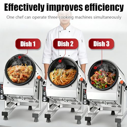 PA-DABAOO Automatic Stir Fry Machine Countertop Cooker,Commercial Drum Type Stir Frying Machine,Multi-Function Kitchen Robot,360° Rotating Stir Fry Machines,Smart Timing