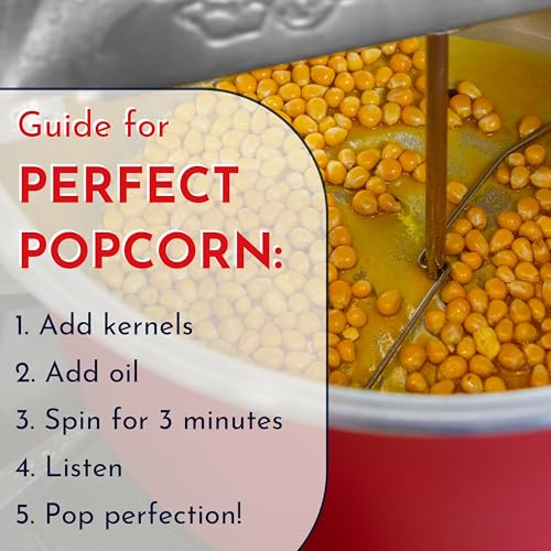Original Whirley Pop Popcorn Machine – 3-Minute Stovetop Popcorn Maker for Home Movie Snacks & Game Night – Wabash Valley Farms – Aluminum Pot With Nylon Gears – (Silver)