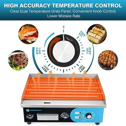 IRONWALLS Commercial Griddle Electric 22”, 3000W Electric Flat Top Grill, Stainless Steel Countertop Electric Griddle Nonstick with 122~572℉Adjustable Temperature Control for Restaurant Kitchen