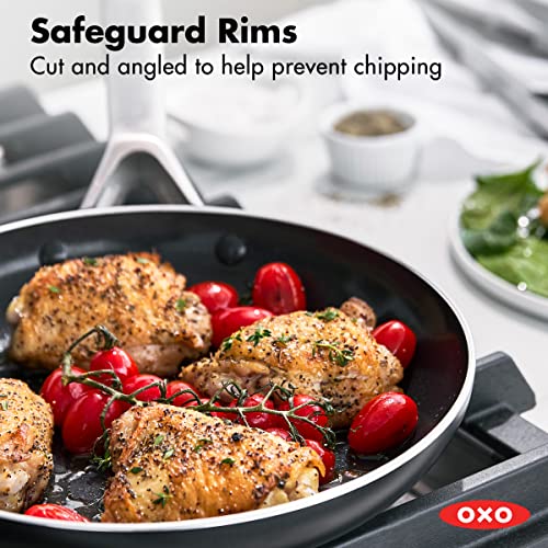 OXO Agility 10" Nonstick Frying Pan Skillet, Ceramic PFAS-Free Nontoxic Cookware, Induction Suitable, Compatible on All Cooktops, Dishwasher & Oven Safe, Stainless Steel Handle, Black