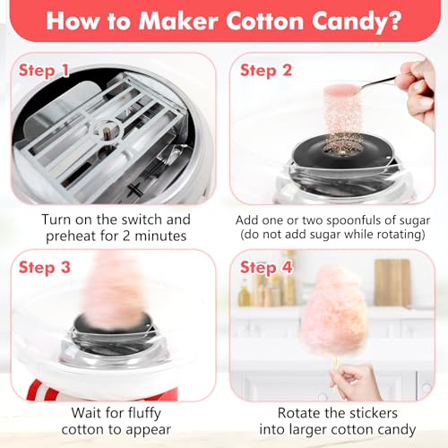 Cotton Candy Machine for Kids, Cotton Candy Maker Machine Candy Candy Floss Maker for Home Birthday Family Party Christmas Gift