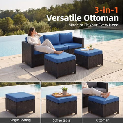 LazySunsets 10-Piece Outdoor Patio Furniture Set, Navy Blue