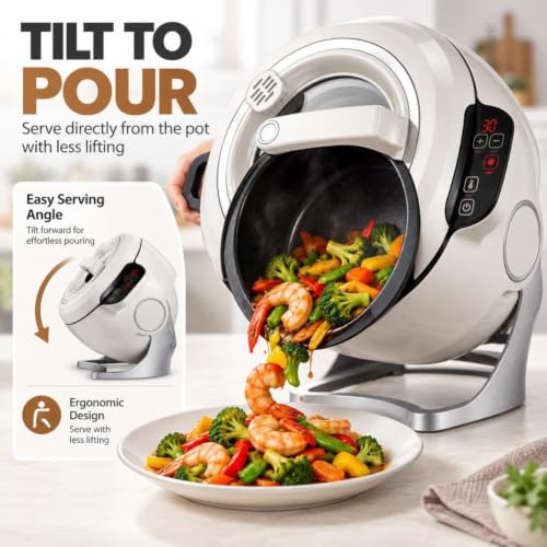 2000W Electric Wok Cooking Robot, 6L Automatic Stir Fry Machine