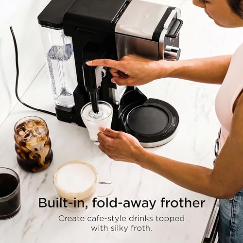 Ninja Specialty Drip Coffee Maker | DualBrew™ Pro Specialty Coffee Machine w/ Frother, Paper Filter | Brew with Pods & Grounds, K Cups Compatible | 4 Brew Styles, 13 Cup to Pot Sizes | Black, CFP301