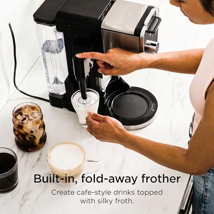 Ninja Specialty Drip Coffee Maker | DualBrew™ Pro Specialty Coffee Machine w/ Frother, Paper Filter | Brew with Pods & Grounds, K Cups Compatible | 4 Brew Styles, 13 Cup to Pot Sizes | Black, CFP301