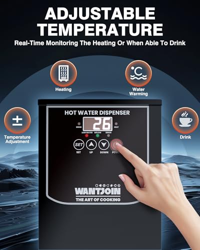WantJoin Commercial Water Boiler - Electric Hot Water Dispenser 35L(9.2 GAL)/Hour Step-Heating Automatic Temperature Control 32°F - 212°F for Boba Tea Coffee Shop Office
