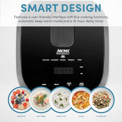 AROMA® Professional 6-Cups (UnCooked) / 3Qt. 360° Induction Rice Cooker & Multicooker (ARC-7606GR)