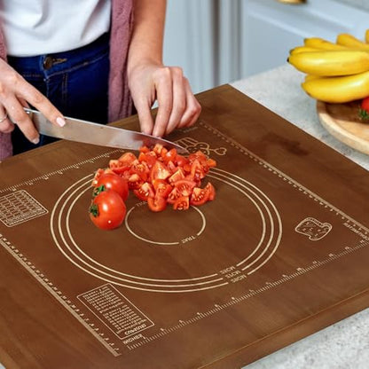 24" x 20" Wooden Pastry Board with Lip - Large Dough Board for Kneading, Rolling, & Baking, Wood Bread Board for Countertop, Cutting Board, Perfect Pastry Baking Board for Kitchen