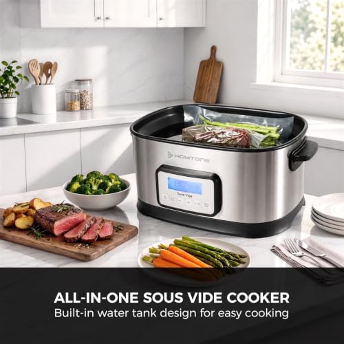 Homtone Sous Vide 6 Quart, 520W Fast Heating, All-In-One, Stainless Steel