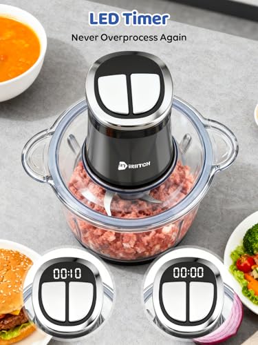 IRIITCH Food Processor with LED Timer, 800W Electric Chopper
