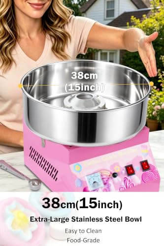 Commercial Cotton Candy Machine 1000W - 15" Stainless Steel Bowl