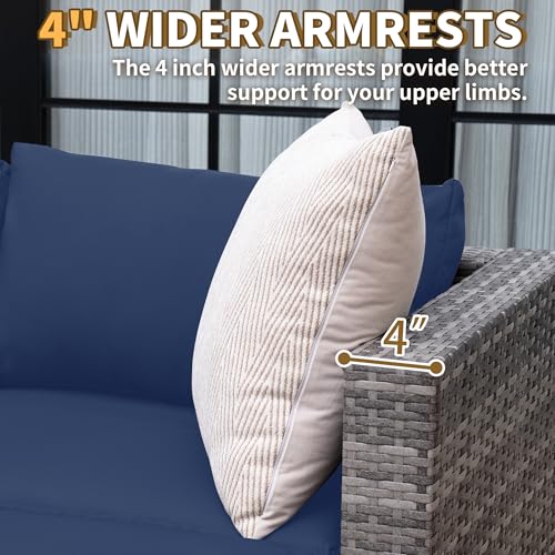 UDPATIO 5 Piece L Shaped Outdoor Couch, Small Space Patio Furniture Set