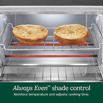 Cuisinart Custom Classic Toaster Oven Broiler, 1800 Watt Countertop Toaster Oven to Bake, Broil, and Toast, Non-Stick Interior, Consistent Toast Control, Brushed Stainless Steel/Black, TOB-40N