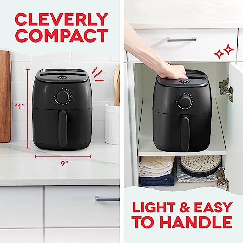 Dash Tasti-Crisp Small Air Fryer, 2.6 Quart, 1-2 People, Black