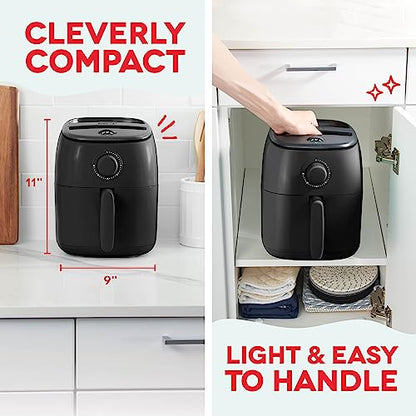 Dash Tasti-Crisp Small Air Fryer, 2.6 Quart, 1-2 People, Black