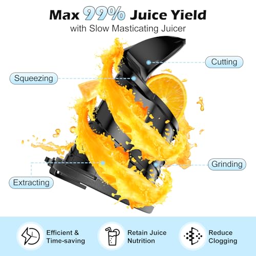 Juicer Machines with 5.8" Large Chute, 2-in-1 Cold Press Juicer for Whole Vegetables Fruits 400W, Masticating juicer Easy to Clean Juice Extractor Machine for Making Nut Mike, Juice, Premium Gray