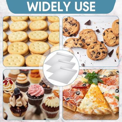 Yiyiring 3 Pcs Large Flat Cookie Baking Sheets 13 x 16 Inch Aluminum Cookie Sheet Flat Insulated Baking No Edges Pans Pan Tray for Oven Bake Cooking