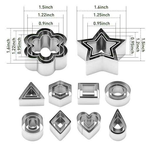 kinice 30 Pcs Mini Stainless Steel Cookie Cutters Set with Storage Box, Small Shape Baking Molds for Cookies, Polymer, Fruit, DIY Baking for Kids, Parties, Holidays & Kitchen Tools