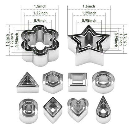 kinice 30 Pcs Mini Stainless Steel Cookie Cutters Set with Storage Box, Small Shape Baking Molds for Cookies, Polymer, Fruit, DIY Baking for Kids, Parties, Holidays & Kitchen Tools