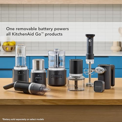 KitchenAid Go Cordless Hand Blender with Accessories - battery sold separately, KHBRV05, Black Matte