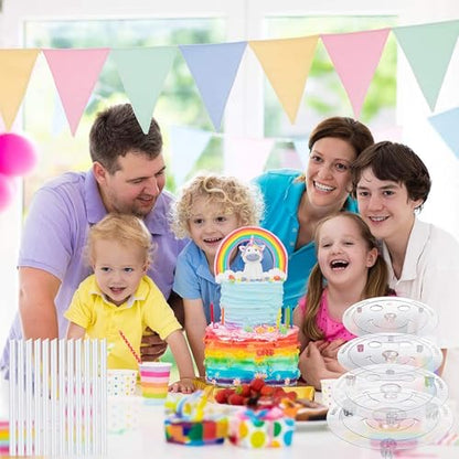 Cake Pin Sticks Set, 16 Pieces Plastic Cake Sticks Support Rods with 4 Cake Dividers for 6, 8, 10, 12 Inch Cakes, Plastic Cake Support Rods for Wedding Cake Building and Stacking (16)