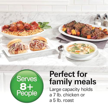 Hamilton Beach Portable 7 Quart Programmable Slow Cooker with Three Temperature Settings, Lid Latch Strap for Easy Travel, Dishwasher Safe Crock, Black (33474G)